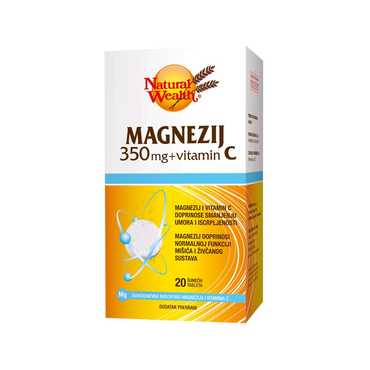 Natural Wealth Magnezij 350 mg + Vitamin C šumeće tablete 20 kom