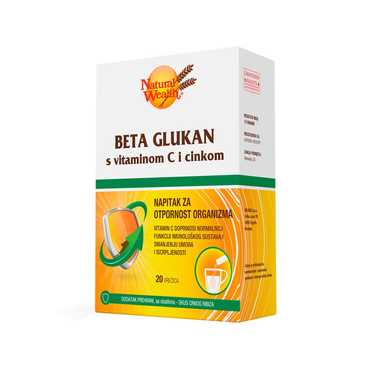 Natural Wealth Beta glukan s vitaminom C i cinkom vrećice 20 kom